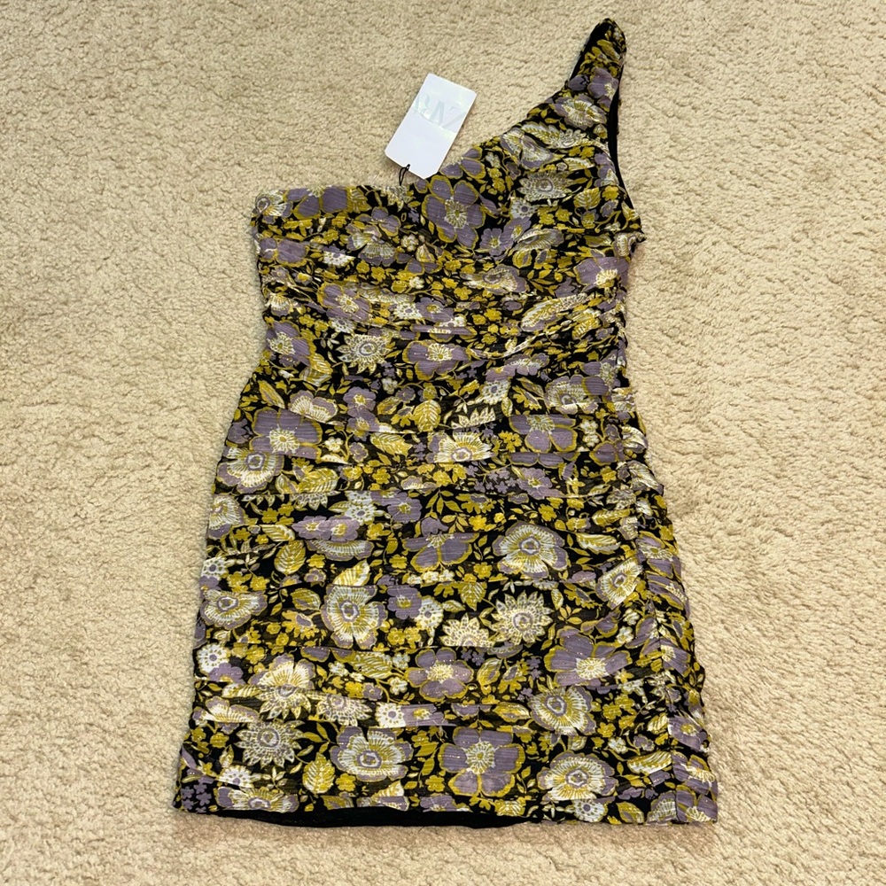 🩶💛♦️NWT ZARA Ruched Dress💛🩶 - Picture 9 of 13